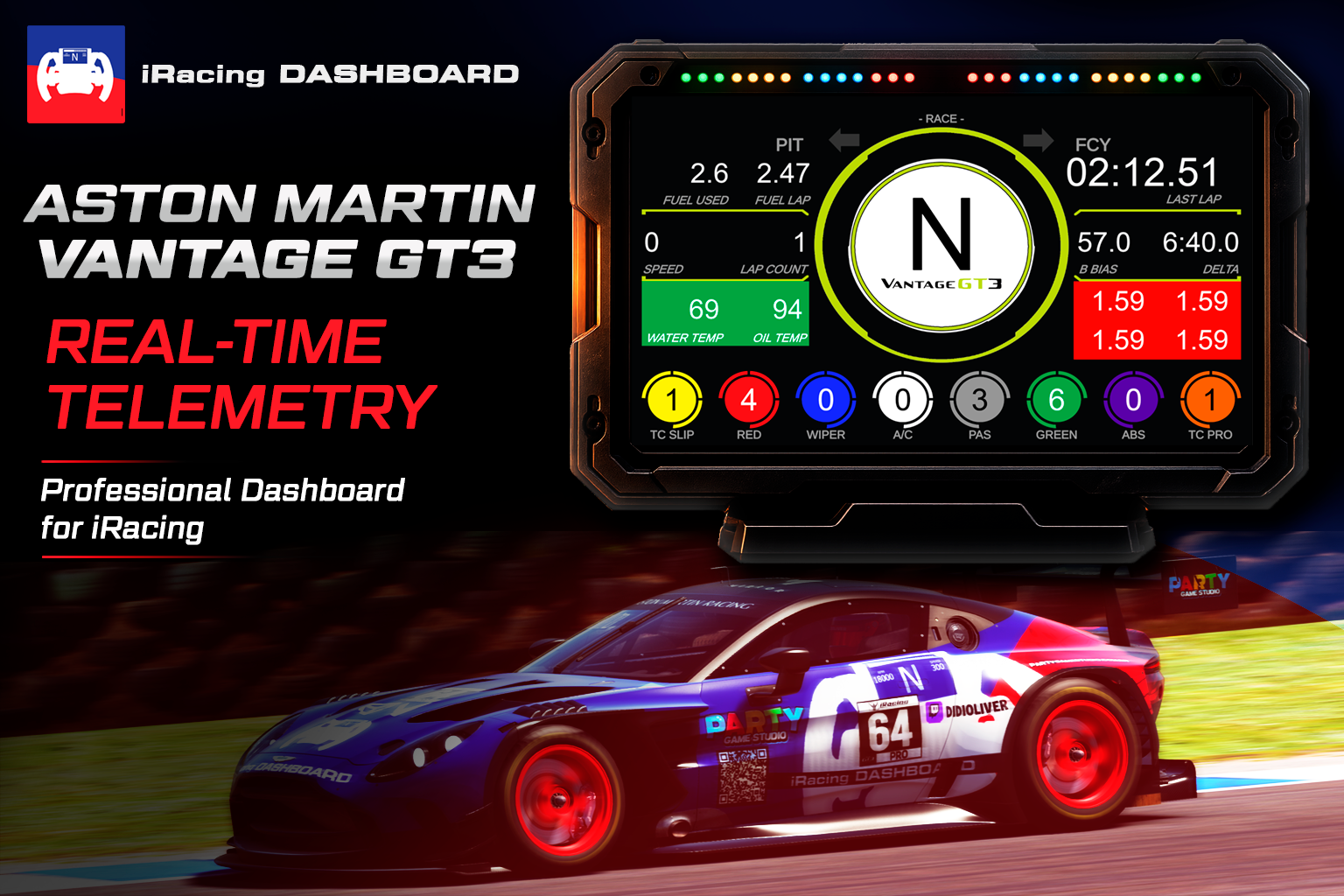 Aston Martin Vantage GT3 Dashboard