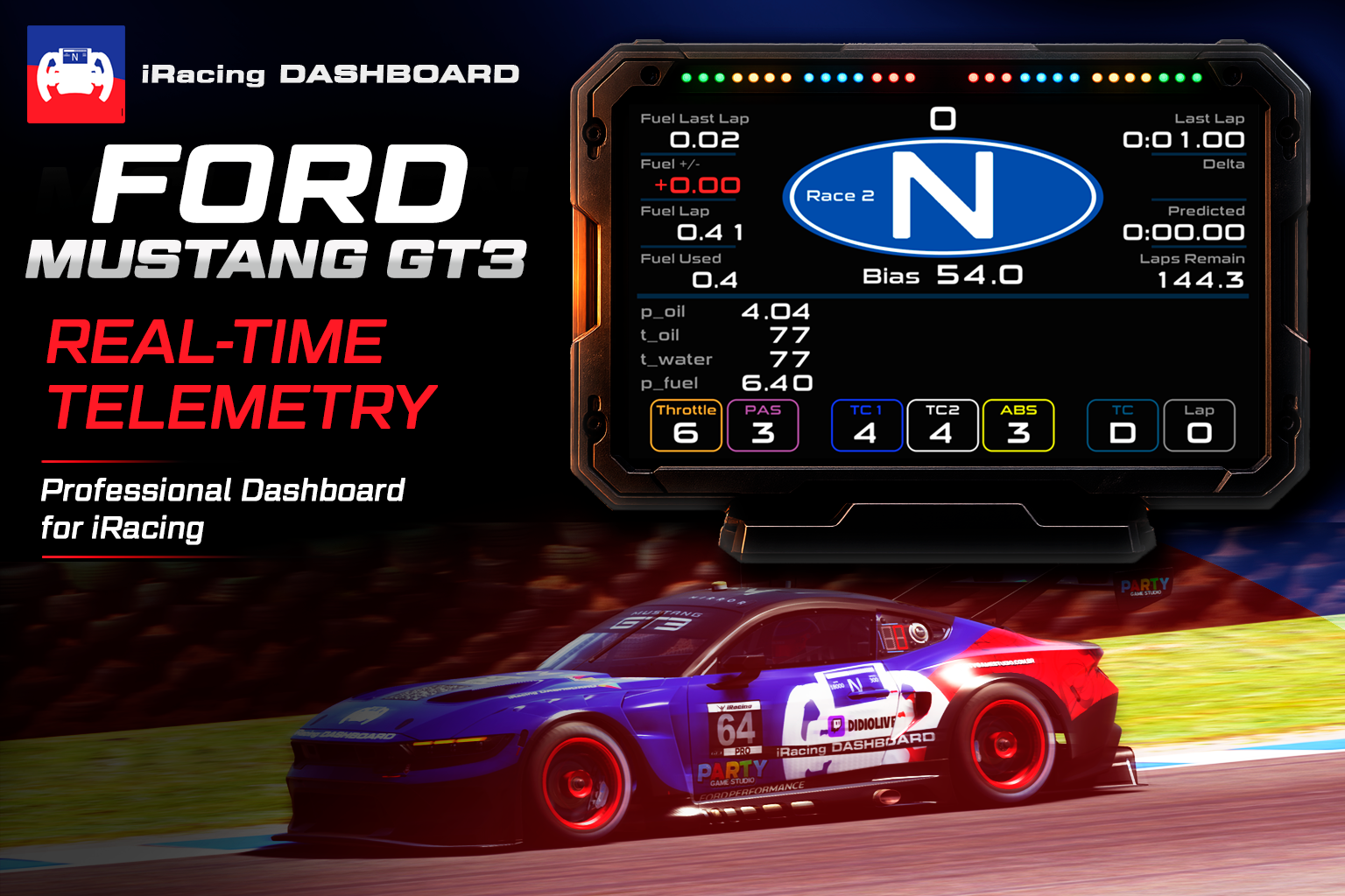 Ford Mustang GT3 Dashboard