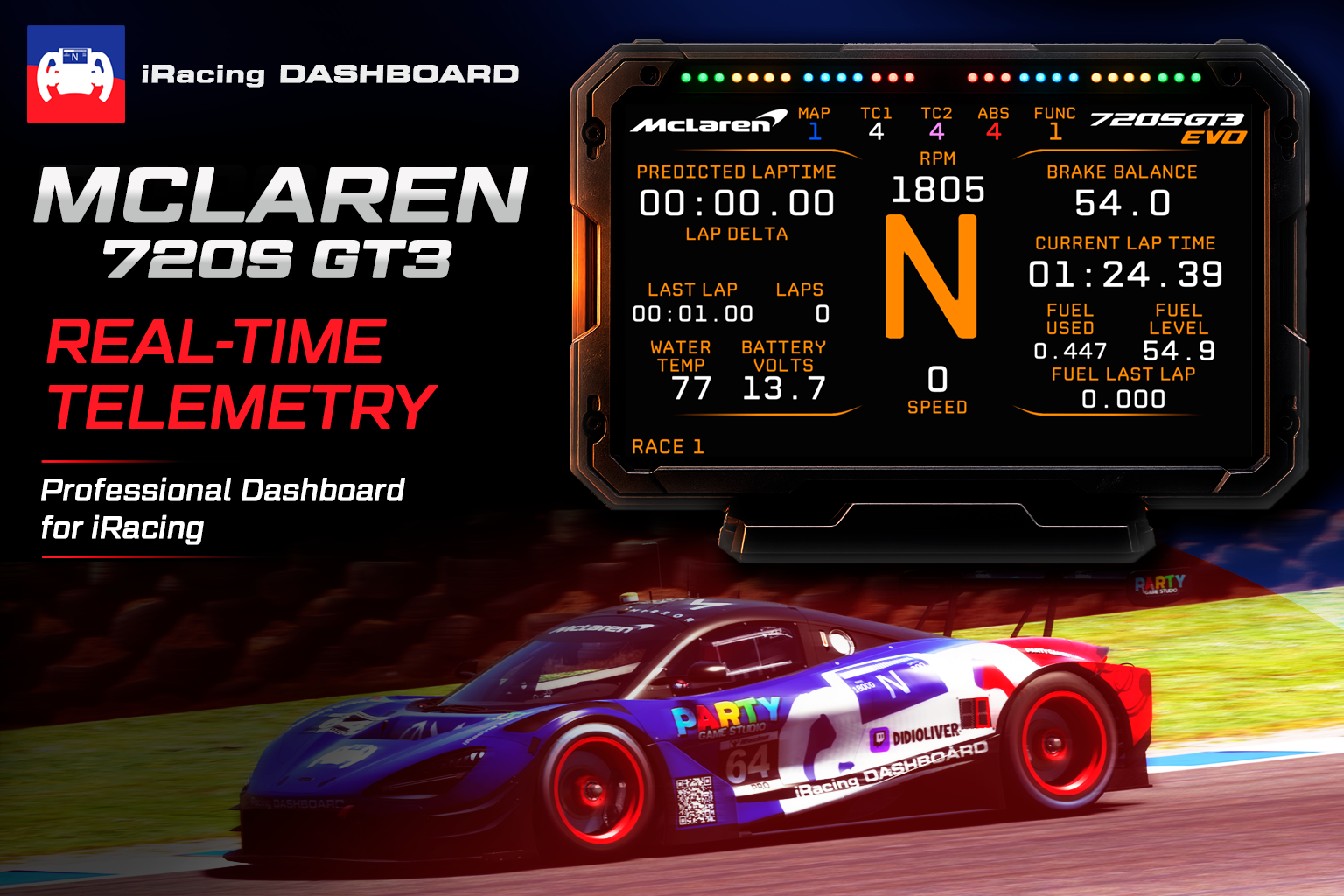McLaren 720S GT3 Dashboard